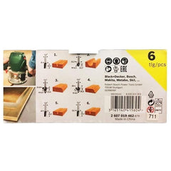 Bosch Router Bit Set 1/4" Shank (6pcs) - Goldpeak Tools PH Goldpeak Tools PH