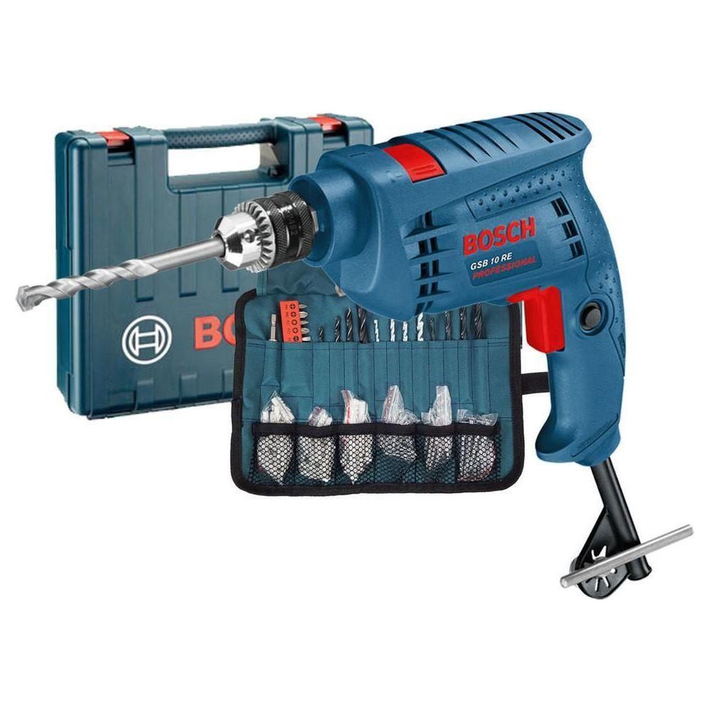 Bosch GSB 10 RE Impact Drill + 100 pcs Accessories - Goldpeak Tools PH Bosch