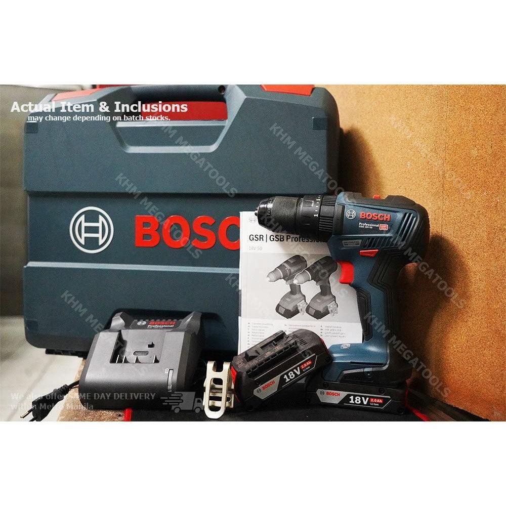 Bosch GSB 18V-50 Cordless Brushless Impact Drill - Driver 1/2" (13mm) 18V [Set] - KHM Megatools Corp.