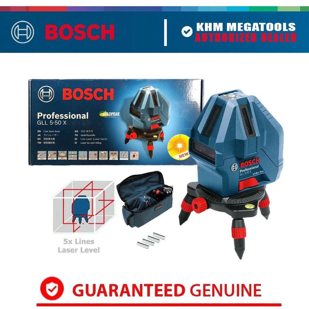 Bosch GLL 5-50 X Line Laser Level [5x Lines] with Plumb Points (50 meters) | Bosch by KHM Megatools Corp.