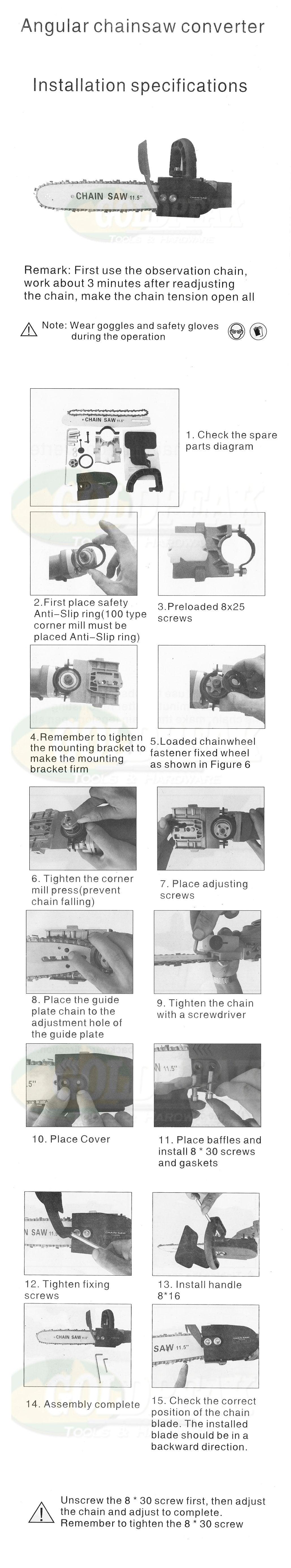 Fortech Chainsaw Attachment for Angle Grinder - Goldpeak Tools PH Fortech