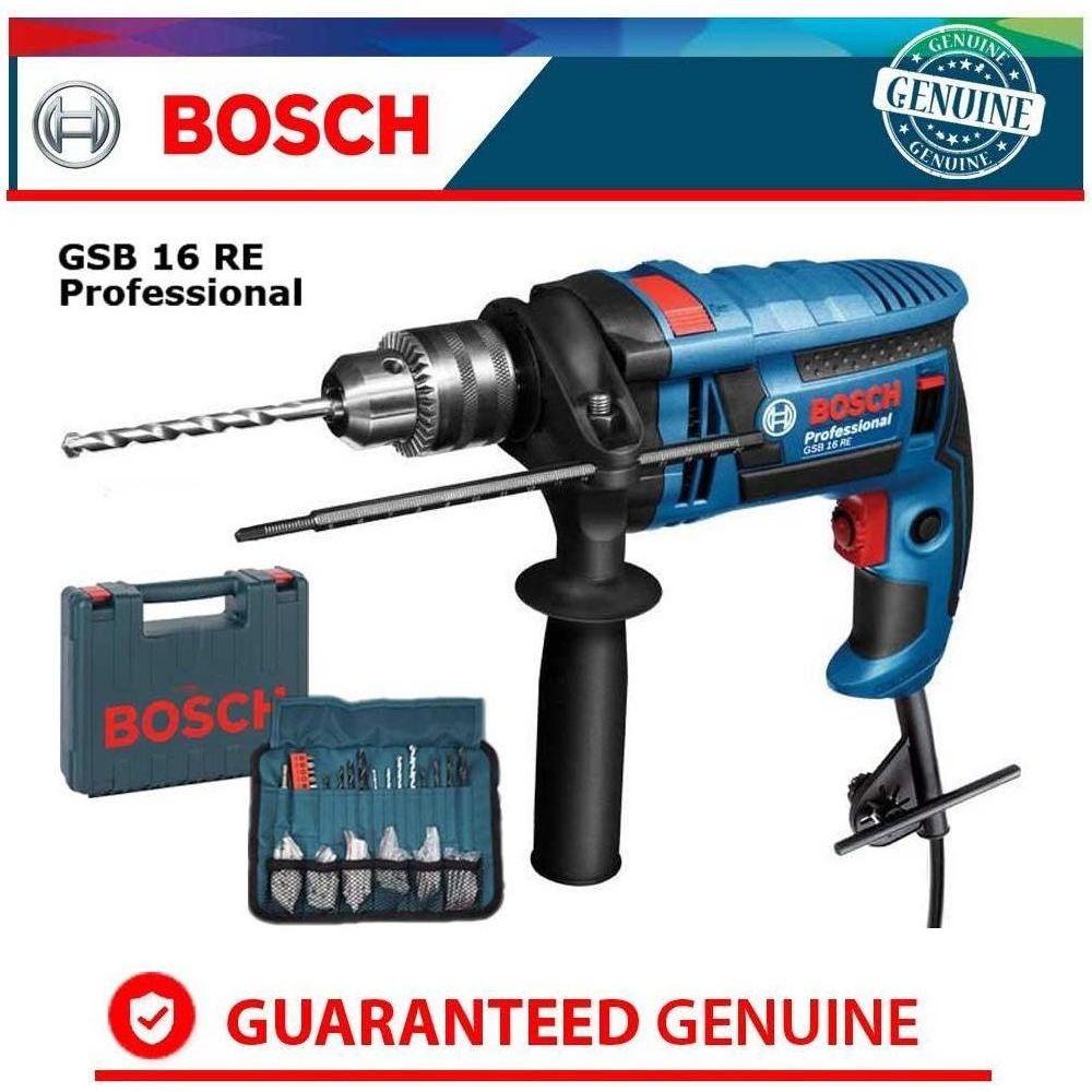 Bosch GSB 16 RE Impact Drill Wrap with 100 pcs Accessories 5 8 16m Bosch by TS