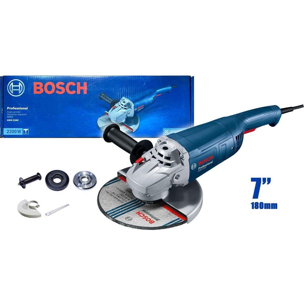 Bosch GWS 2200 / 2200-180 Large Angle Grinder 7" (180mm) 2200W | Bosch by KHM Megatools Corp.